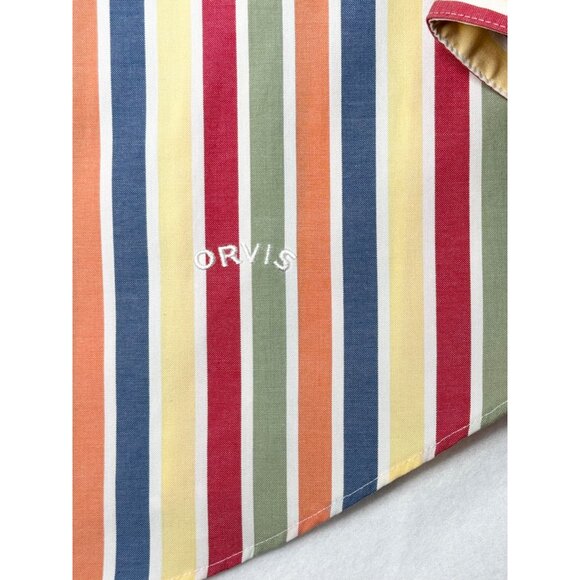 Orvis Blouse Shirt Womans 14 LS Button Front Wrinkle Free Multi Stripes - Picture 4 of 8